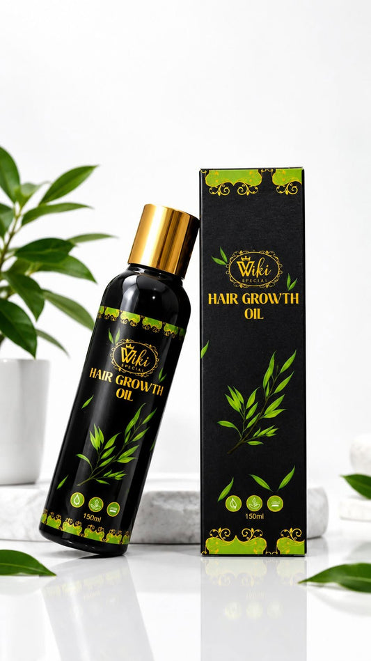Wiki Special natural hair growth oil bottle with gold cap